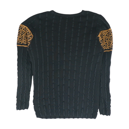 Black Abstract Pullover Sweater