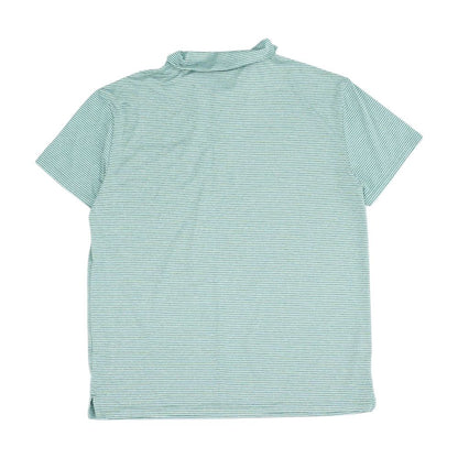 Green Striped Short Sleeve Polo