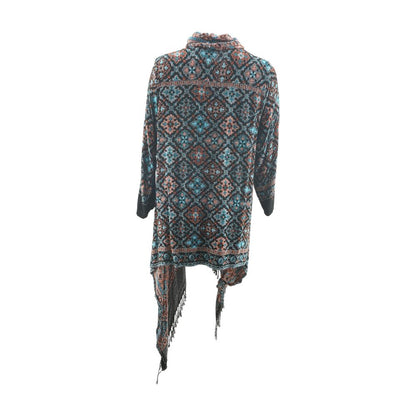 Multi Graphic Cardigan Sweater