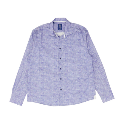 Blue Print Long Sleeve Button Down