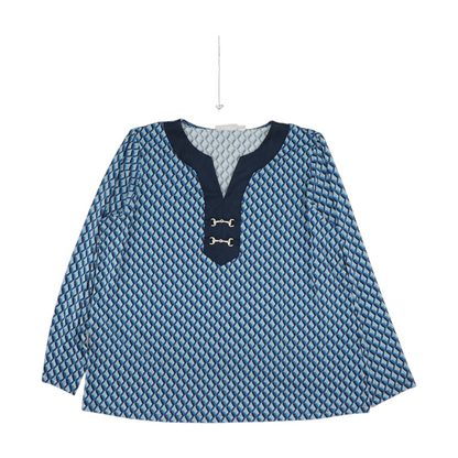 Blue Plus Geometric Blouse
