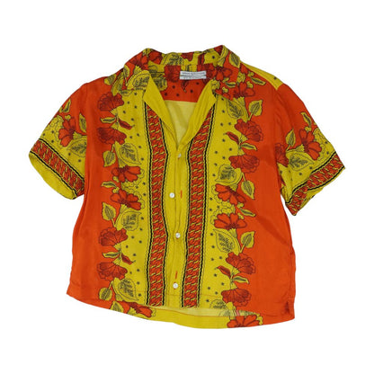 Orange Floral Button Down