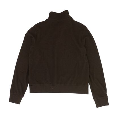Brown Solid 1/4 Zip Pullover