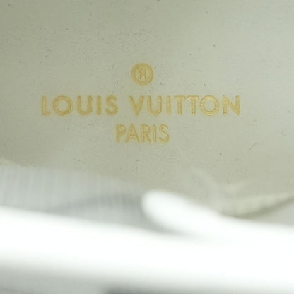 White and Black Mesh and Leather High-Top LV Sneakers