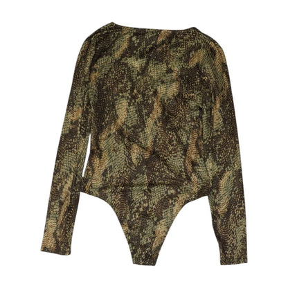 Green Animal Print Blouse