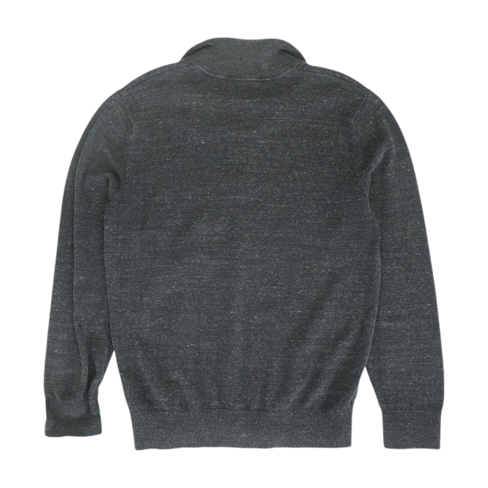 Black Solid 1/4 Zip Sweater