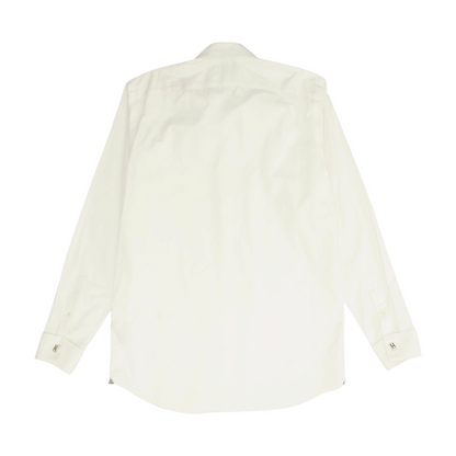 White Solid Long Sleeve Button Down