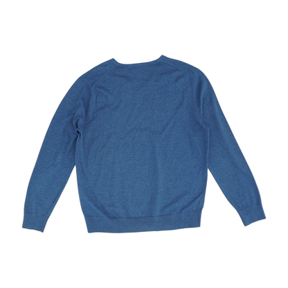 Blue Solid Pullover Sweater