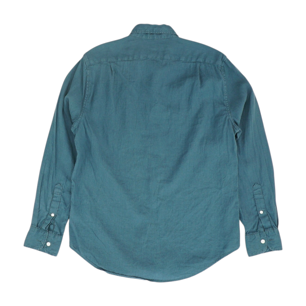 Teal Solid Long Sleeve Button Down