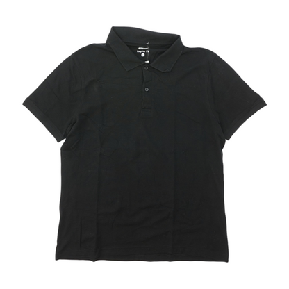 Black Solid Short Sleeve Polo