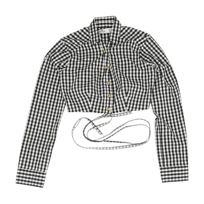 Black Check Button Down