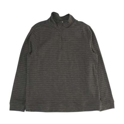 Gray Striped 1/4 Zip Pullover