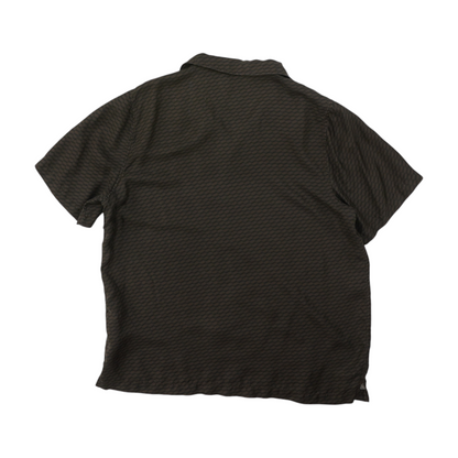 Brown Graphic Short Sleeve Button Down