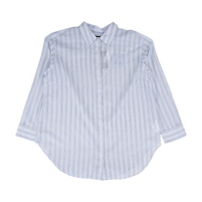 Blue Plus Striped Button Down
