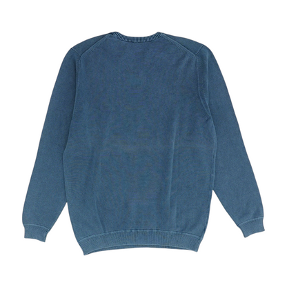 Blue Solid Pullover Sweater