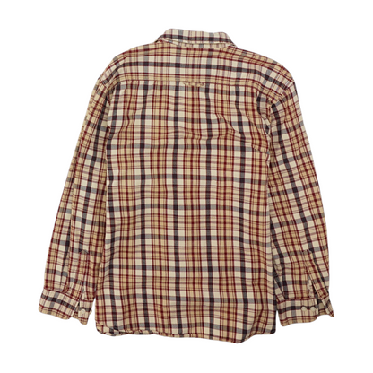Beige Plaid Flannel Button Down