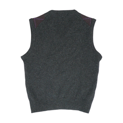 Charcoal Argyle Vest Sweater