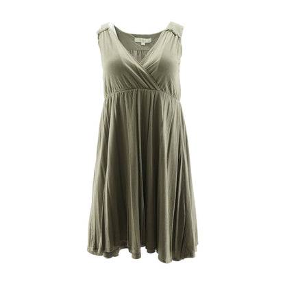 Gray Solid Midi Dress