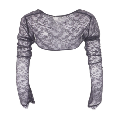 Black Floral Cropped Blouse