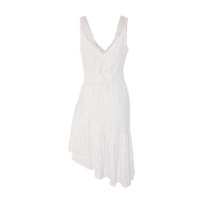 Ivory Striped Midi Dress
