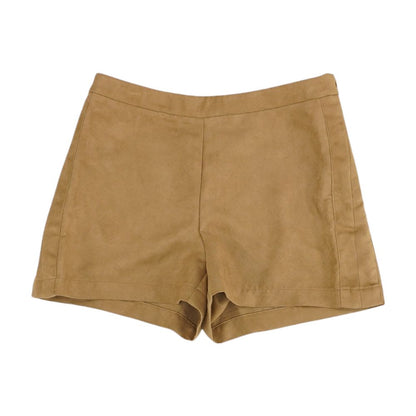 Tan Solid Shorts