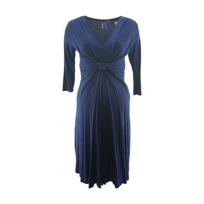 Navy Maternity Midi Dress