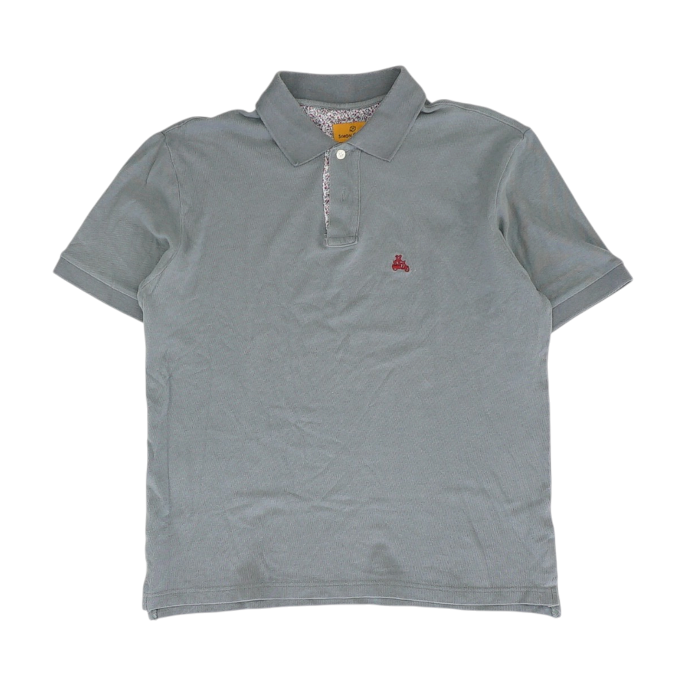 Gray Solid Short Sleeve Polo