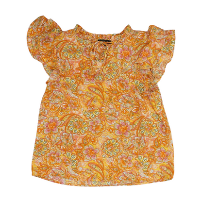 Orange Floral Blouse