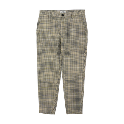 Beige Plaid Skinny Pants