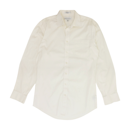 Ivory Solid Long Sleeve Button Down