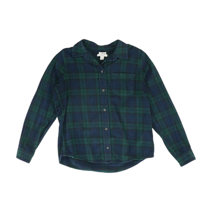 Navy Plaid Flannel Button Down