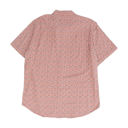 Mauve Print Short Sleeve Button Down
