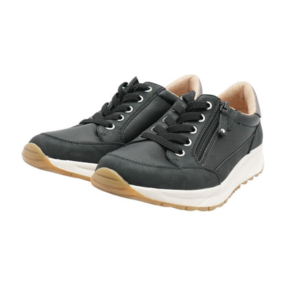 Jace Lace Up Sneaker Black Low Top Athletic Shoes