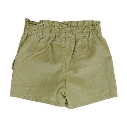 Green Solid Shorts