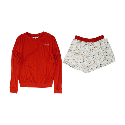 Red Solid Pajama Set