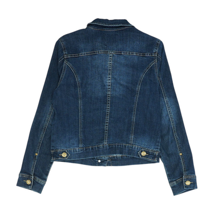 Vintage America Blue Solid Denim Jacket – Image 2