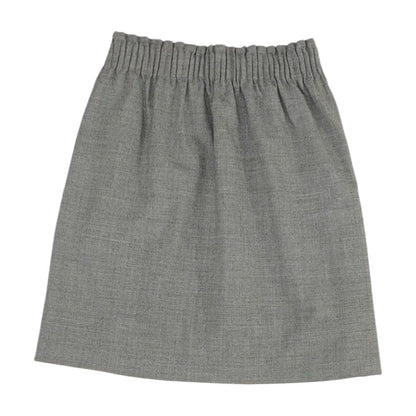 Gray Solid Midi Skirt