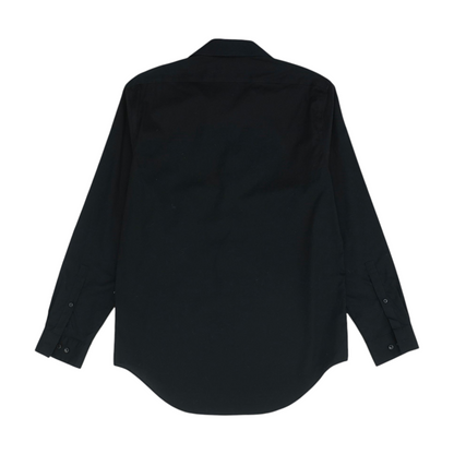 Black Solid Long Sleeve Button Down