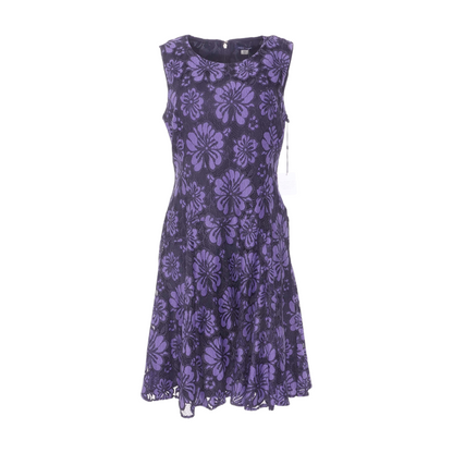 Purple Floral Midi Dress