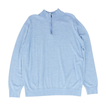 Blue Solid 1/4 Zip Sweater