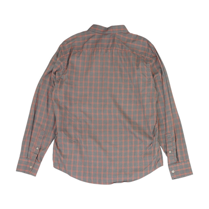 Gray Plaid Long Sleeve Button Down