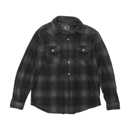Black Plaid Long Sleeve Button Down