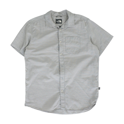 Gray Striped Short Sleeve Button Down