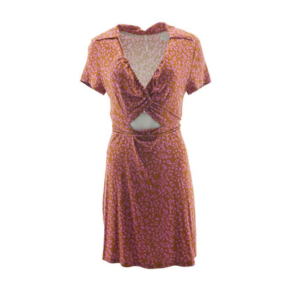 Orange Animal Print Mini Dress