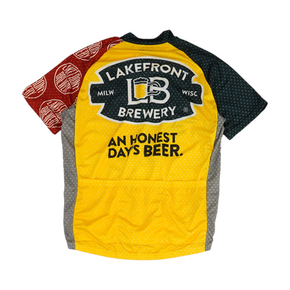 Men's Yellow Color Block Cycling Jersey