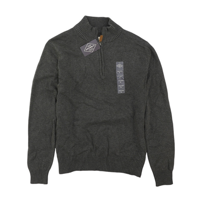 Charcoal Solid 1/4 Zip Sweater