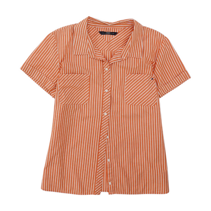 Orange Striped Button Down