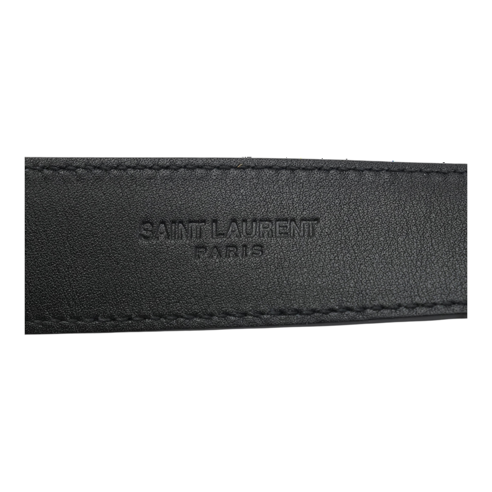 Folk Belt in Smooth Black Leather