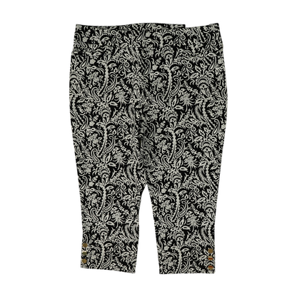 Black Floral Chino Capris
