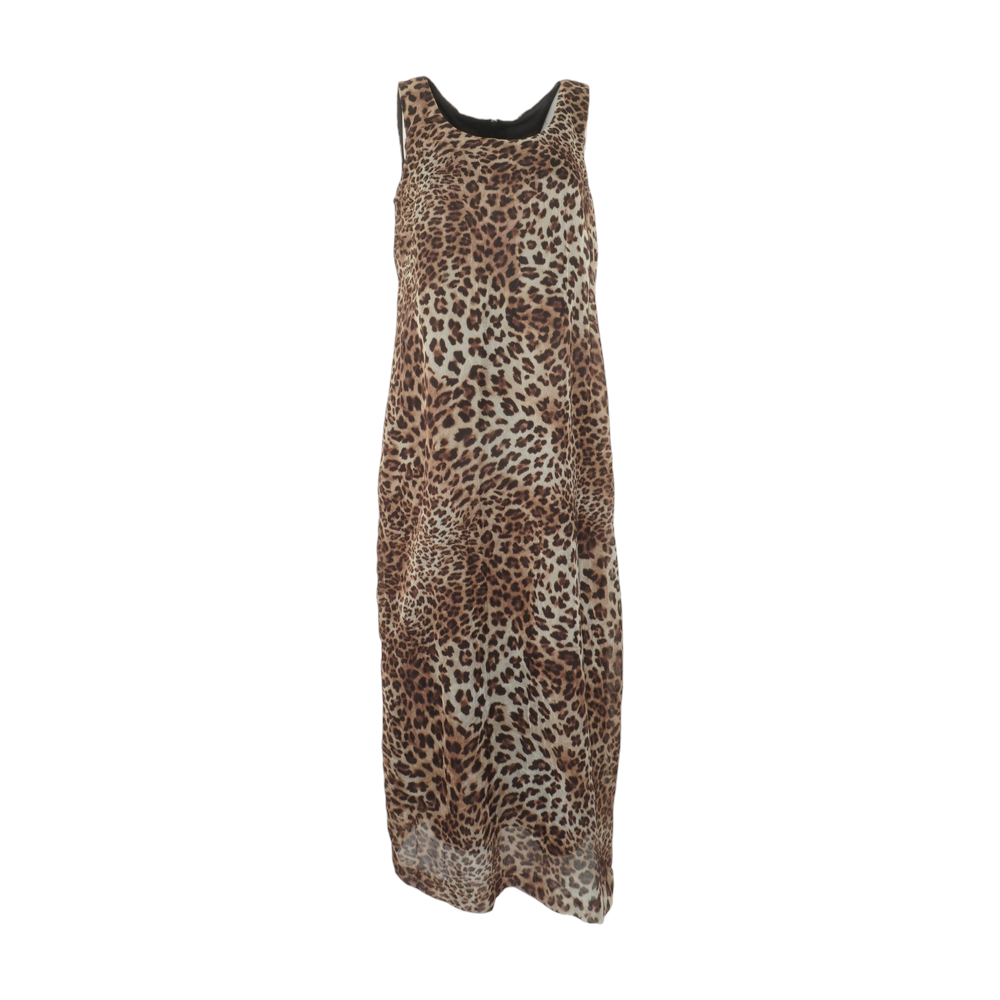 Brown Animal Print Skirt Set